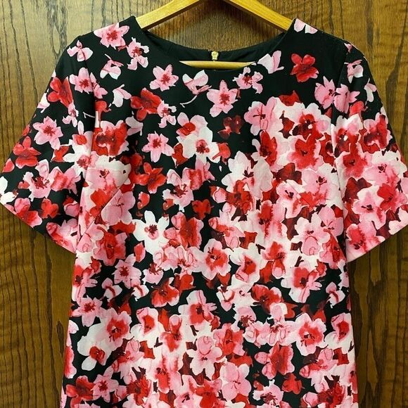 Eliza j petite black floral cherry blossom print sheath dress with cap sleeves‎ - Picture 3 of 9